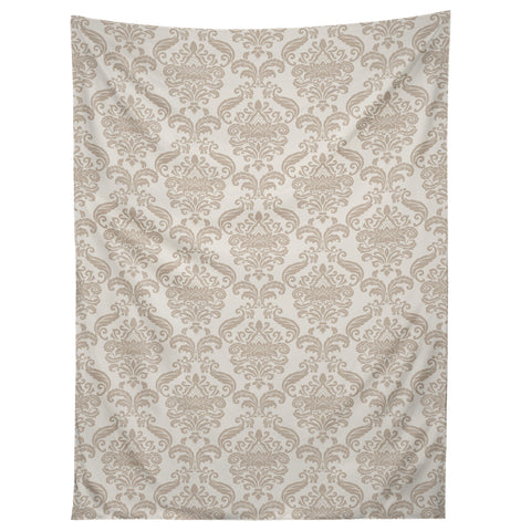 Avenie Royal Floral Damask Neutral Tapestry