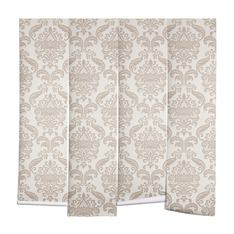 Avenie Royal Floral Damask Neutral Wall Mural