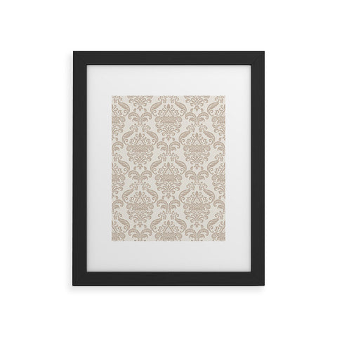 Avenie Royal Floral Damask Neutral Framed Art Print