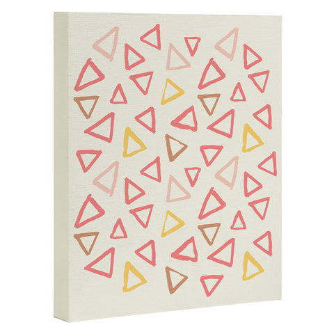 Avenie Scattered Triangles Art Canvas