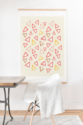 Avenie Scattered Triangles Art Print And Hanger