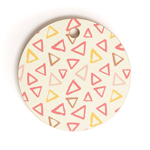 Avenie Scattered Triangles Cutting Board Round