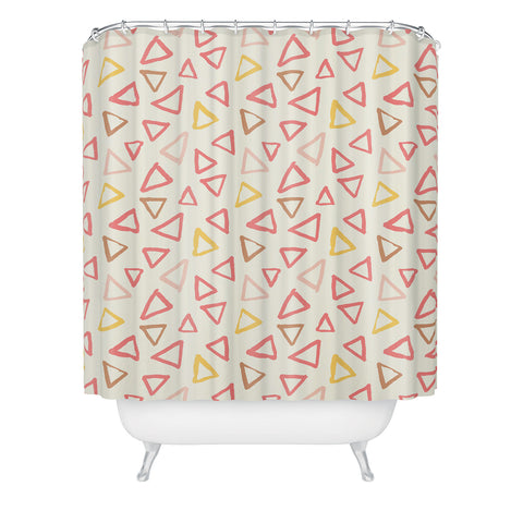 Avenie Scattered Triangles Shower Curtain