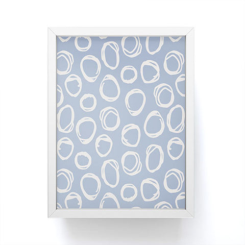 Avenie Scribbled Circles Blue Framed Mini Art Print