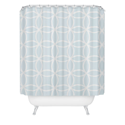 Avenie Shippo Japanese Pattern Blue Shower Curtain