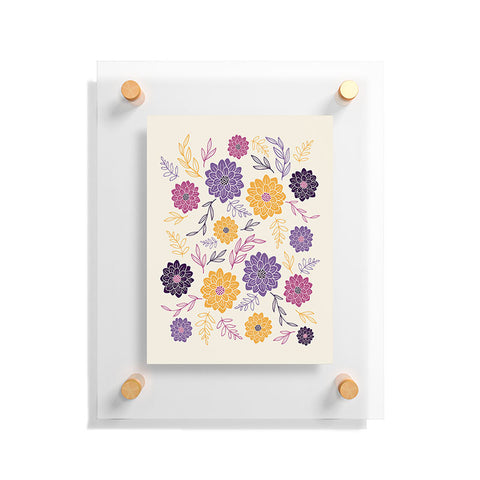 Avenie Simple Dahlias Purple Floating Acrylic Print