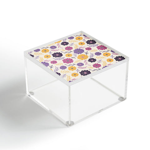 Avenie Simple Dahlias Purple Acrylic Box