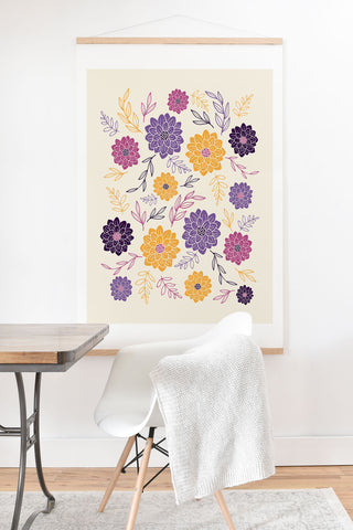 Avenie Simple Dahlias Purple Art Print And Hanger
