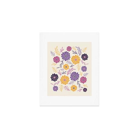 Avenie Simple Dahlias Purple Art Print