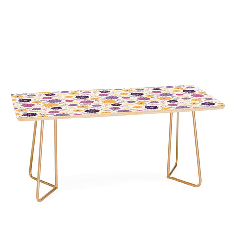 Avenie Simple Dahlias Purple Coffee Table