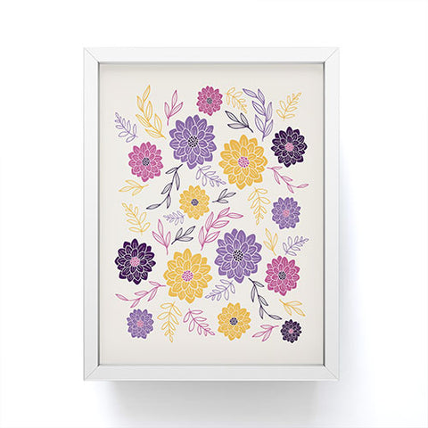 Avenie Simple Dahlias Purple Framed Mini Art Print