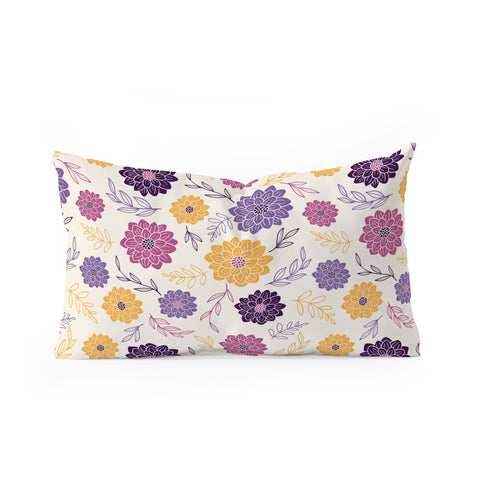 Avenie Simple Dahlias Purple Oblong Throw Pillow