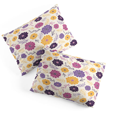 Avenie Simple Dahlias Purple Pillow Shams