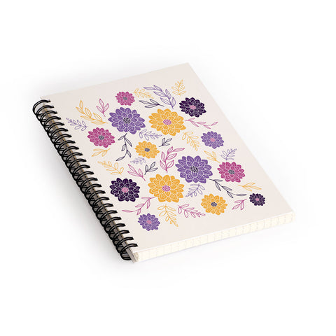 Avenie Simple Dahlias Purple Spiral Notebook