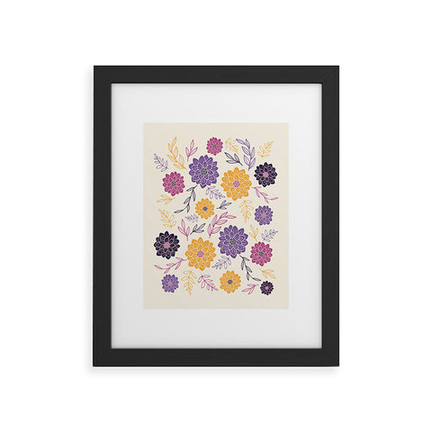Avenie Simple Dahlias Purple Framed Art Print