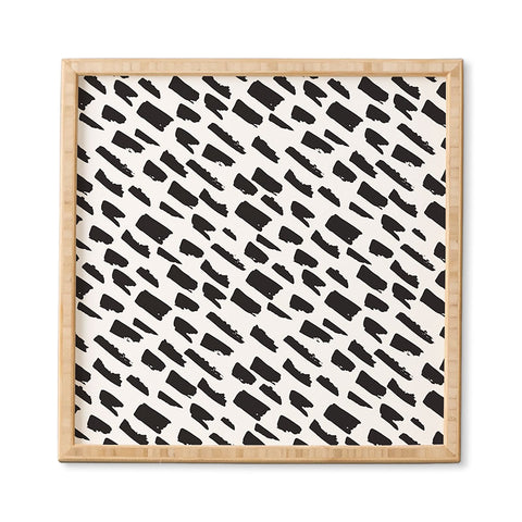 Avenie Small Brush Strokes Black Framed Wall Art