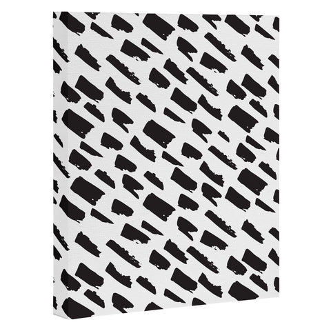 Avenie Small Brush Strokes Black Art Canvas