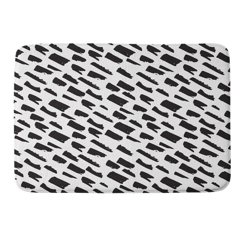 Avenie Small Brush Strokes Black Memory Foam Bath Mat