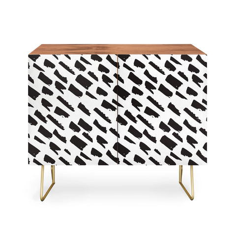 Avenie Small Brush Strokes Black Credenza