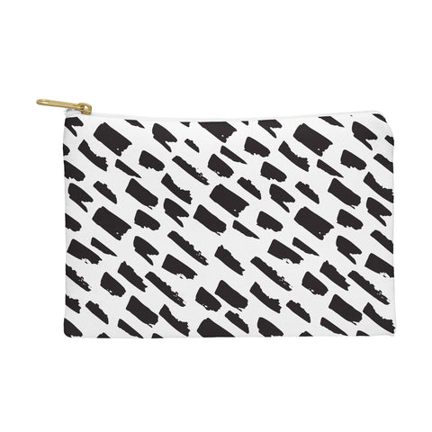 Avenie Small Brush Strokes Black Pouch