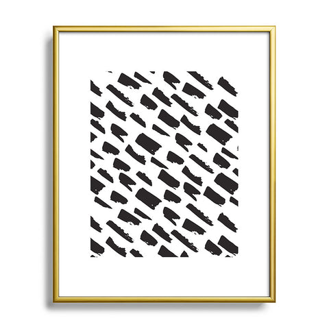 Avenie Small Brush Strokes Black Metal Framed Art Print