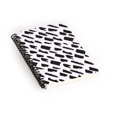Avenie Small Brush Strokes Black Spiral Notebook