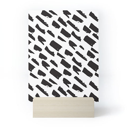 Avenie Small Brush Strokes Black Mini Art Print