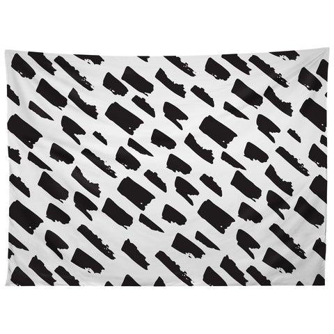 Avenie Small Brush Strokes Black Tapestry