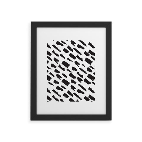 Avenie Small Brush Strokes Black Framed Art Print