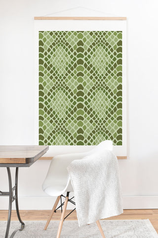 Avenie Snake Skin Green Art Print And Hanger