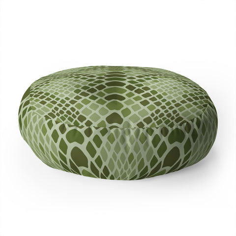 Avenie Snake Skin Green Floor Pillow Round
