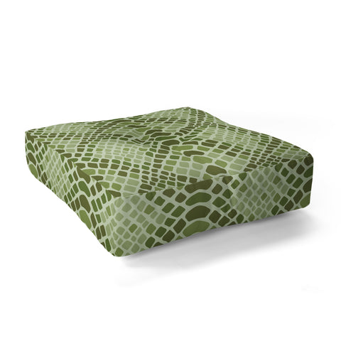 Avenie Snake Skin Green Floor Pillow Square