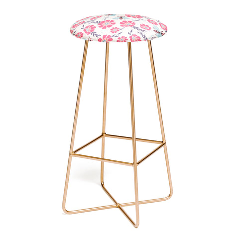 Avenie Spring Bees Coral Bar Stool