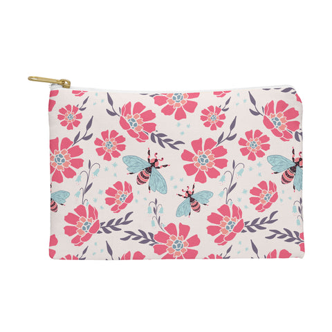 Avenie Spring Bees Coral Pouch