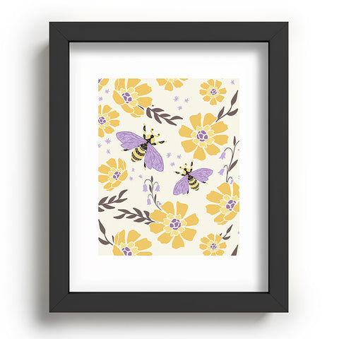 Avenie Spring Bees Lavender Recessed Framing Rectangle