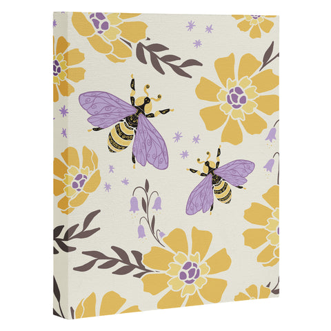Avenie Spring Bees Lavender Art Canvas