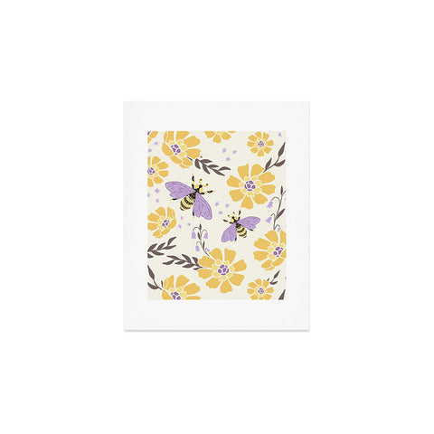 Avenie Spring Bees Lavender Art Print