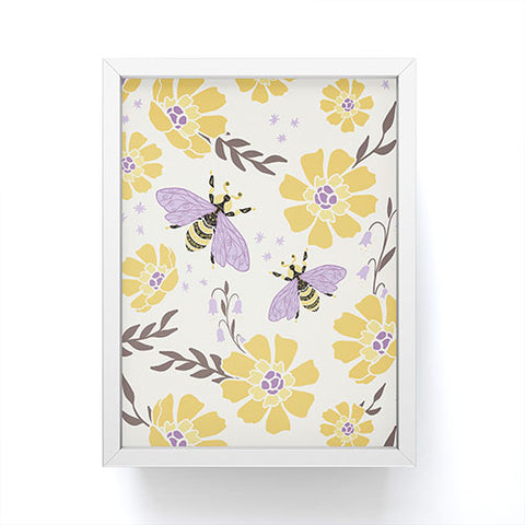 Avenie Spring Bees Lavender Framed Mini Art Print