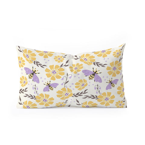 Avenie Spring Bees Lavender Oblong Throw Pillow