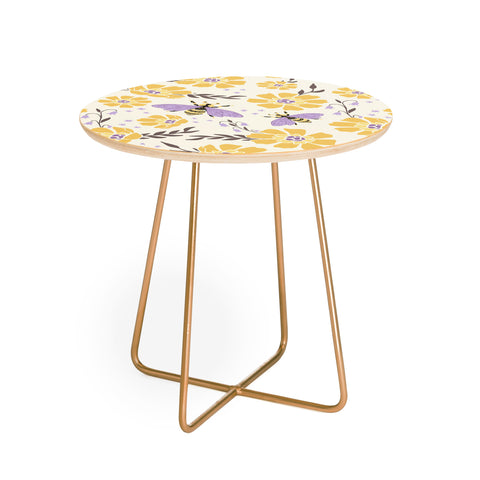 Avenie Spring Bees Lavender Round Side Table