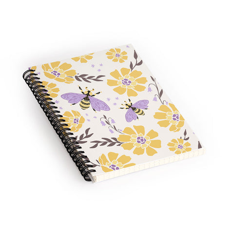 Avenie Spring Bees Lavender Spiral Notebook