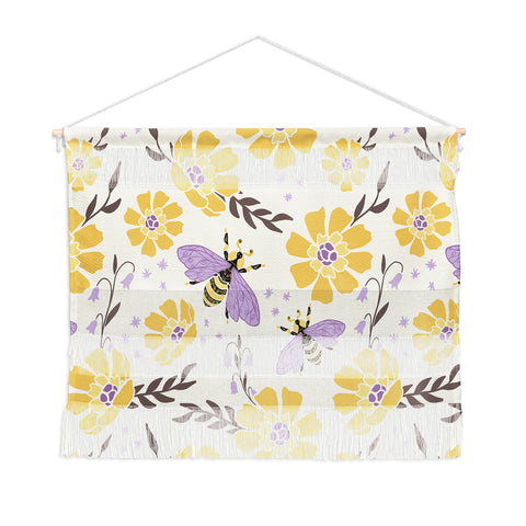 Avenie Spring Bees Lavender Wall Hanging Landscape