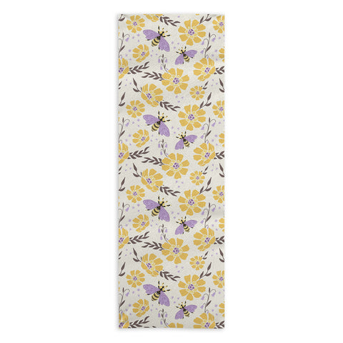 Avenie Spring Bees Lavender Yoga Towel