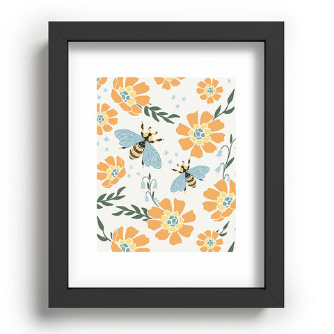 Avenie Spring Bees Orange Recessed Framing Rectangle