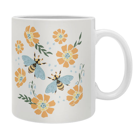 Avenie Spring Bees Orange Coffee Mug