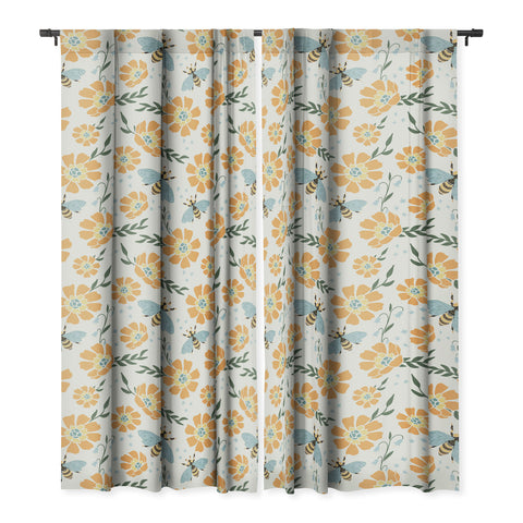 Avenie Spring Bees Orange Blackout Non Repeat