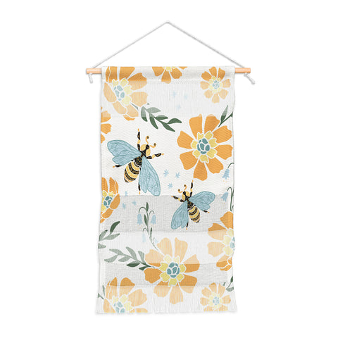 Avenie Spring Bees Orange Wall Hanging Portrait