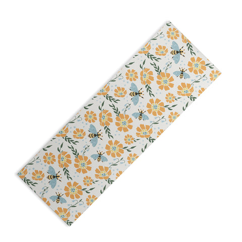 Avenie Spring Bees Orange Yoga Mat