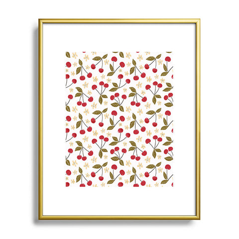 Avenie Spring Garden Cherries Metal Framed Art Print
