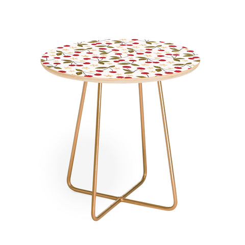Avenie Spring Garden Cherries Round Side Table